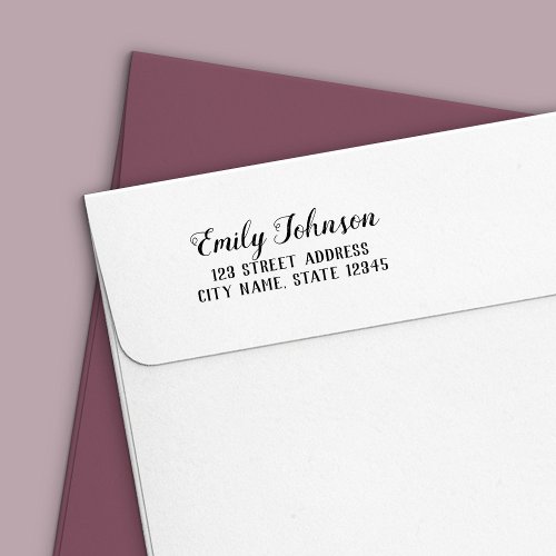 Stylish Script Name Return Address Self_inking Stamp