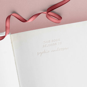 Stylish Script Name This Book Belongs To Embosser