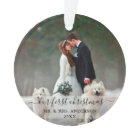 Stylish Script Our First Christmas Wedding Photo