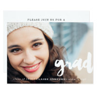 Stylish Script Overlay Graduation Photo Invitation
