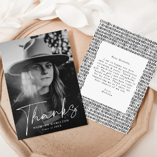 Stylish Script Photo Graduation Thank You Card