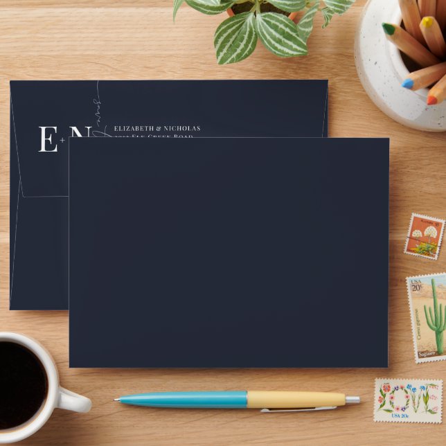 Stylish Script | Pre-Addressed Photo Lined Envelope (Desk)