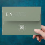 Stylish Script | Pre-Addressed Photo Lined QR Code Envelope<br><div class="desc">Stylish script lettering paired with clean modern typefaces on a background color of your choice. Add your photo on the inside for an extra personalized touch. It's a great way to show off your engagement photos for any pre-wedding festivities like engagement parties, showers, and more. Trying to get guests excited...</div>