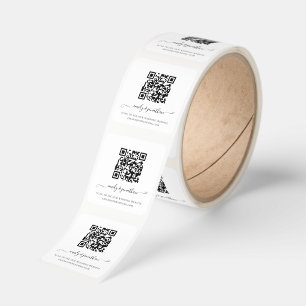 Stylish Script QR Code Wedding Website Square Sticker