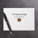 Stylish Script Return Address White Envelope<br><div class="desc">Modern white envelope with your return address on the back flap and your name in a bold stylish signature-like script for your personal,  business or special event correspondence.</div>