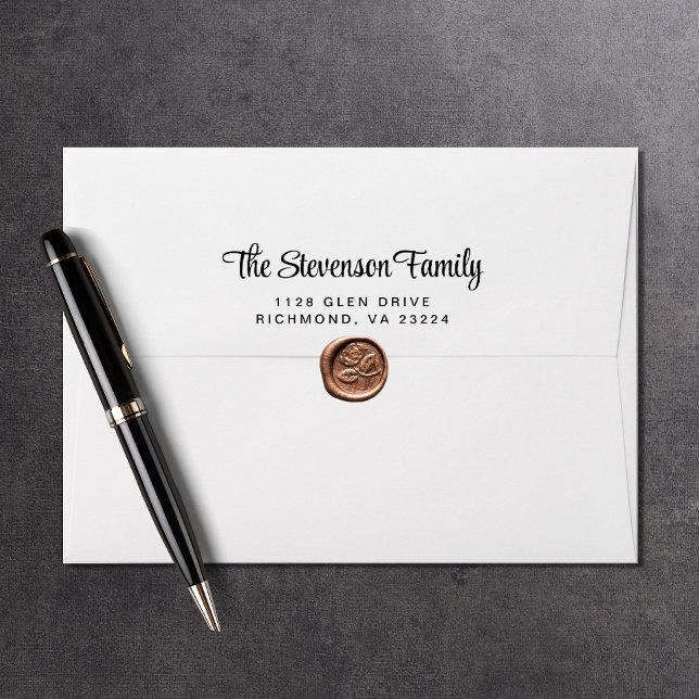 Stylish Script Return Address White Envelope (Creator Uploaded)