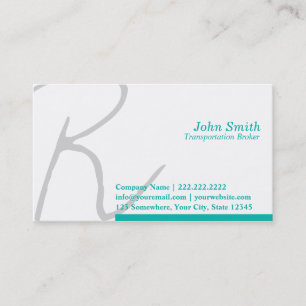 Stylish Script Transportation Broker Business Card