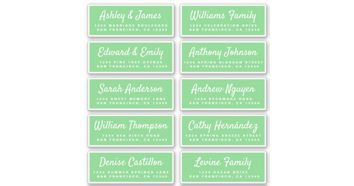 Stylish Script Wedding Guest Address Labels | Zazzle