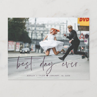 Stylish Script | Wedding Photo Thank You Postcard