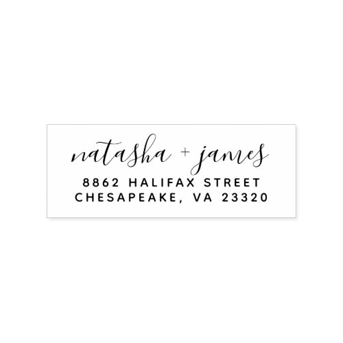 Stylish Script Wedding Return Address Stamp