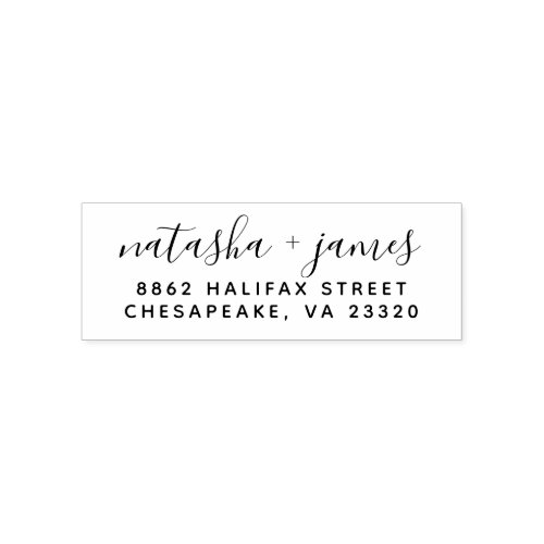 Stylish Script Wedding Return Address Stamp