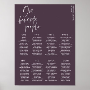Stylish Script   Wedding Table Seating Poster