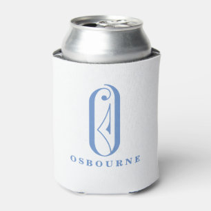 Stylish Scroll Letter O Monogram with Last Name Can Cooler