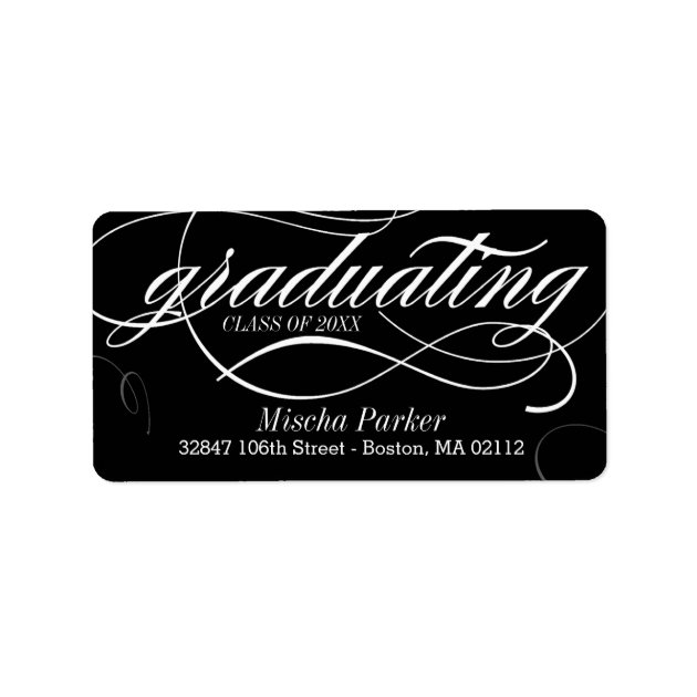 Stylish Scrolls EDITABLE COLOR Graduation Labels