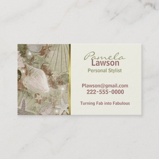 Stylish Sea Shell Business Card (Front)