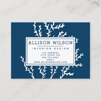 Stylish Seaweed Pattern - Ocean Theme - Teal Blue Business Card
