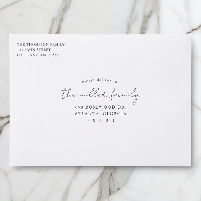 Stylish Serif and Handwritten Addressed Envelopes (Front)