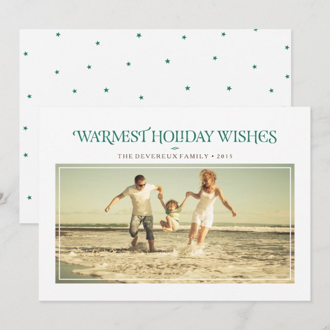 Stylish Serif Christmas Holiday Photo in Pine (Front/Back)