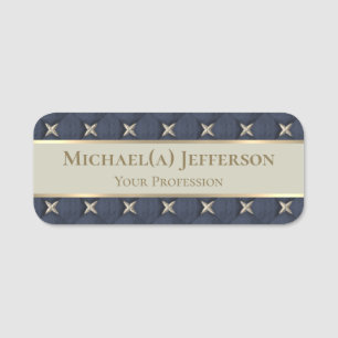 Stylish Seven Stars Luxury Gold Blue & Unique Grey Name Tag