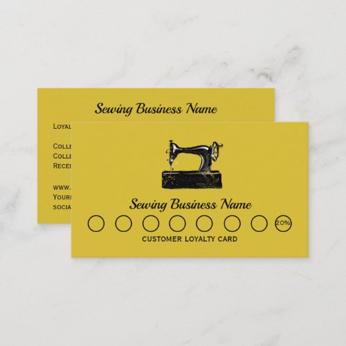 Stylish Sewing Machine Business Loyalty Card