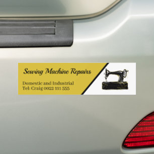 Stylish Sewing Machine Repair Business Bumper Sticker