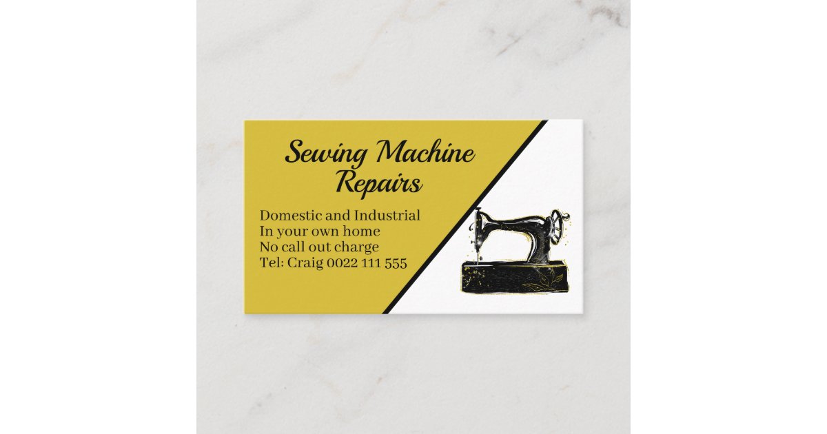 Stylish Sewing Machine Repair Business Card Zazzle