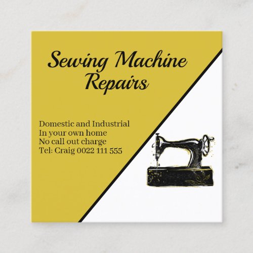 Stylish Sewing Machine Repair  Square Business Card