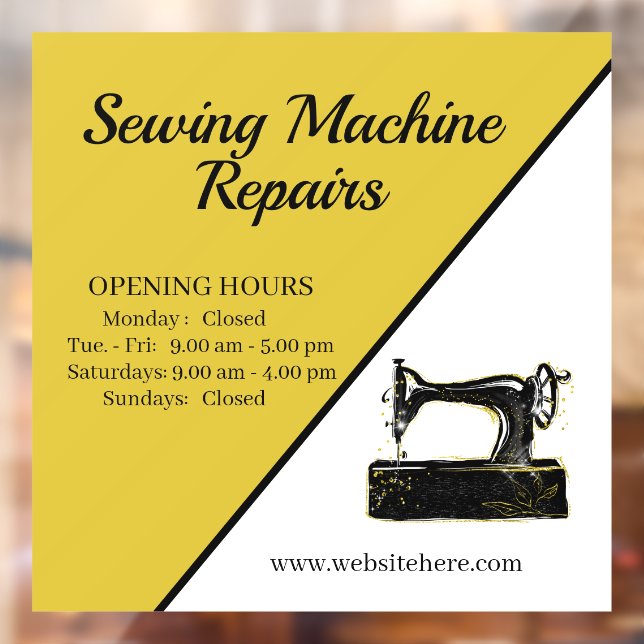 Stylish Sewing Machine Repair  Window Cling (Sheet 2)