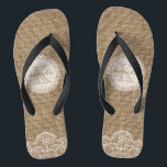 Stylish Shabby Rustic Burlap Lace Wedding Monogram Flip Flops<br><div class="desc">This pretty "Stylish Shabby Rustic Burlap Lace Wedding Monogram Stylish Unique Designed" Flip Flop is definitely a cool gift for you or friends in this Summer Season. (You can add text,  monogram or name onto this design by Clicking the Customize it button)</div>