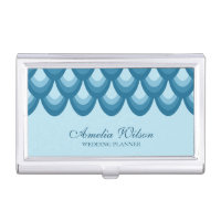 Stylish Shades od Blue Geometric Pattern Business Card Case