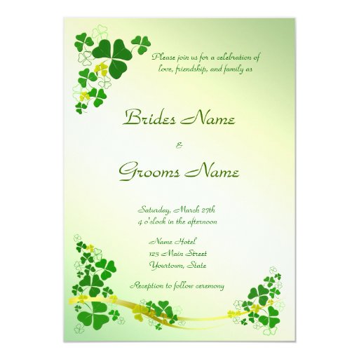 Shamrock Wedding Invitations 5