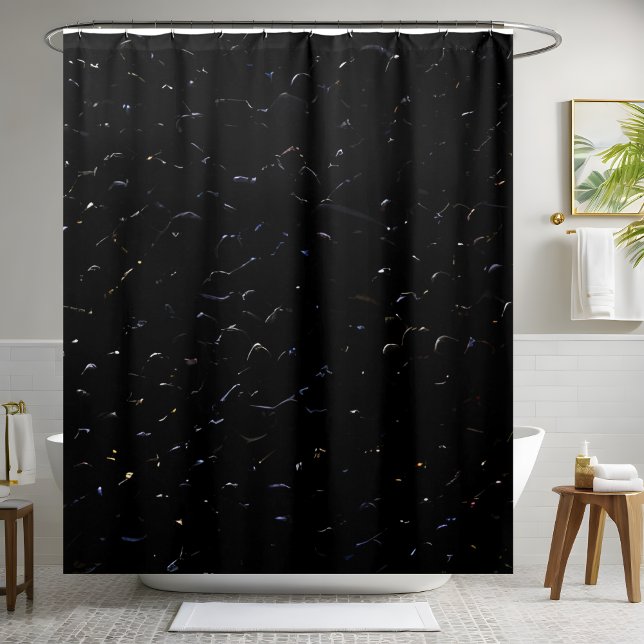 Stylish Shimmering Black Sequin Shower Curtain (Creator Uploaded)