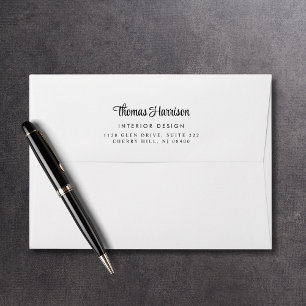 Stylish Signature Script Business Return Address Envelope