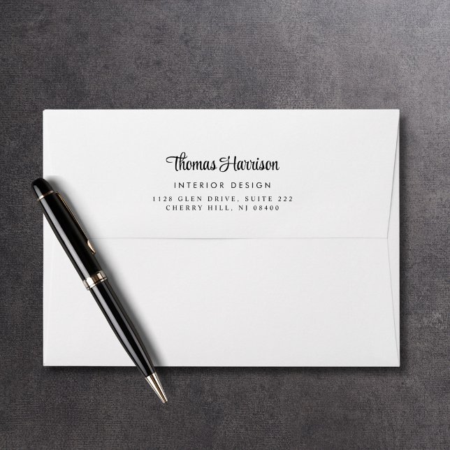 Stylish Signature Script Business Return Address Envelope (Creator Uploaded)