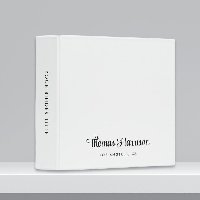 Stylish Signature Script Monogram 3 Ring Binder (Empower your name in our signature script as your logo and brand identity)