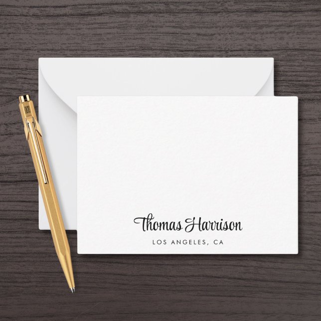 Stylish Signature Script Monogram Note Card (Empower your name in our signature script as your logo and brand identity)