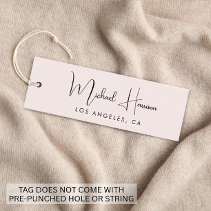 Stylish Signature Script Pink Hang Tag