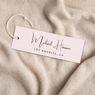 Stylish Signature Script Pink Hang Tag