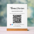 Stylish Signature Script QR Code Business Acrylic Sign | Zazzle