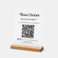 Stylish Signature Script QR Code Business Acrylic Sign | Zazzle