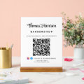 Stylish Signature Script QR Code Business Acrylic Sign | Zazzle