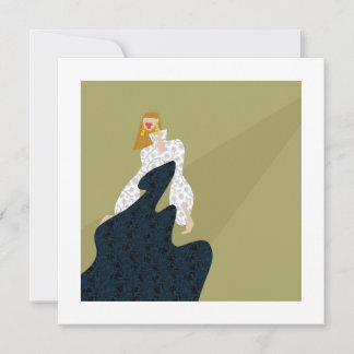 Stylish Silhouette Glam Fashion Art Card