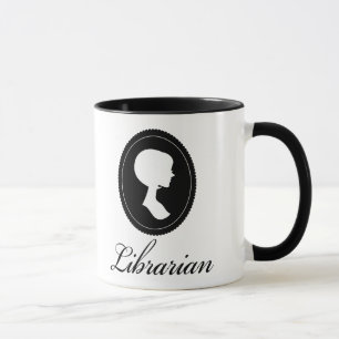 Stylish Silhouette Librarian Gift Mug