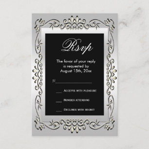 Stylish Silver 60th Wedding RSVP