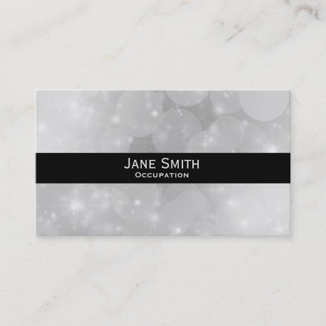 Stylish silver and black modern trendy business card (Front)