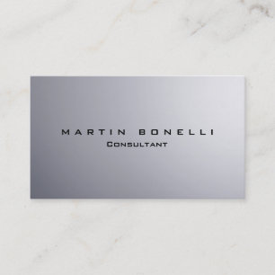 Stylish Silver Background Plain Clean Business Card