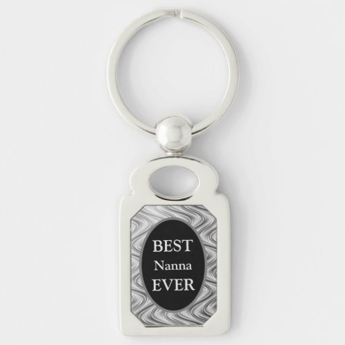 Stylish Silver Best Nanna Ever design Keychain