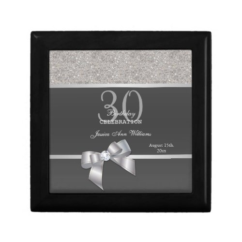 Stylish Silver  Black Birthday   Gift Box