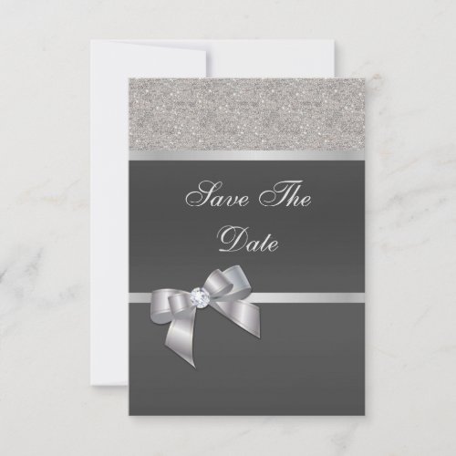 Stylish Silver  Black Birthday Party Save The Date