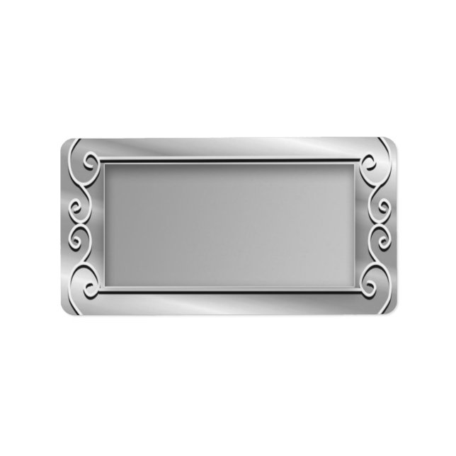 Stylish Silver Blank Return Address Label (Front)